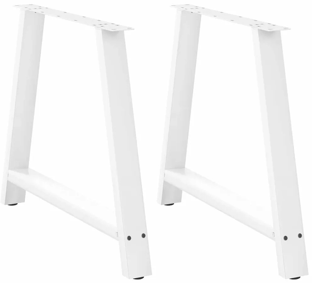 Pés para mesa de jantar em formato A, 2 peças, branco, 100x(72-73) cm,