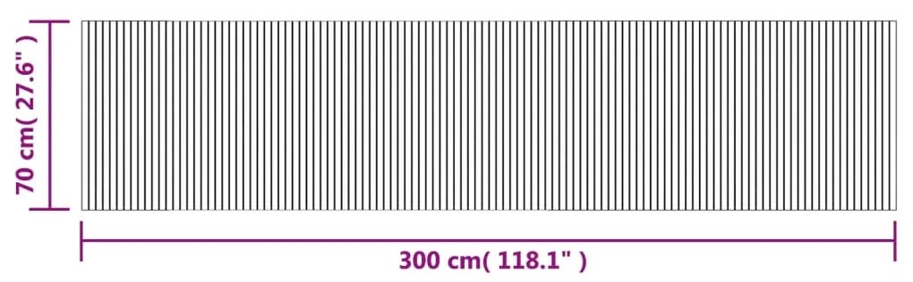 Tapete retangular 70x300 cm bambu castanho-escuro