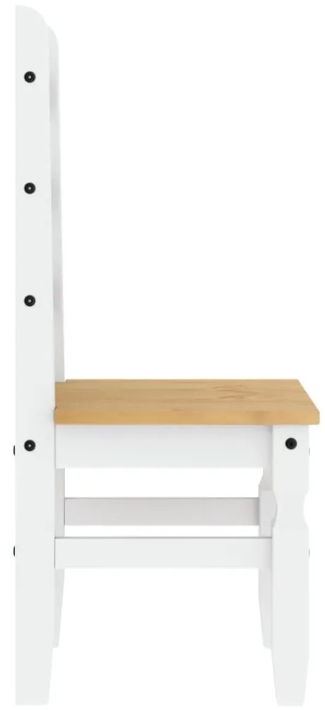 Cadeiras de jantar 2 pcs Corona 42x47x107cm pinho maciço branco