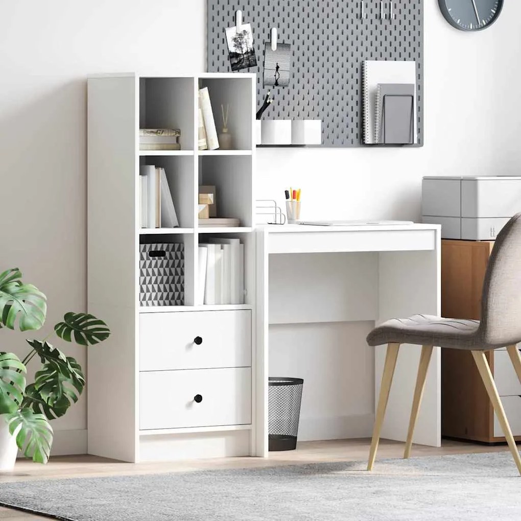 vidaXL Mesa com Armazenamento com gaveta 2 pcs Branco 70 x 40 x 76 cm