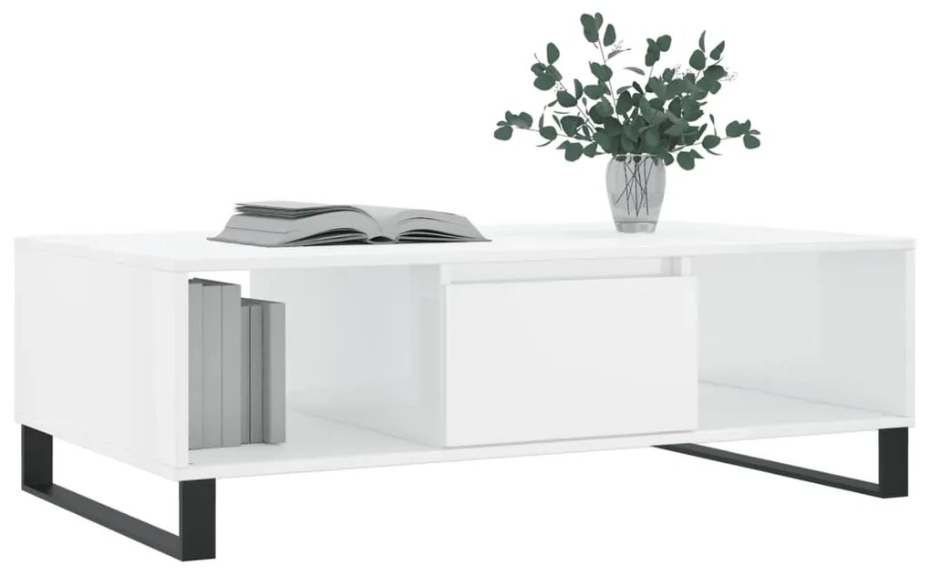 Mesa de Centro Portucale - Branco Brilhante - Design Moderno