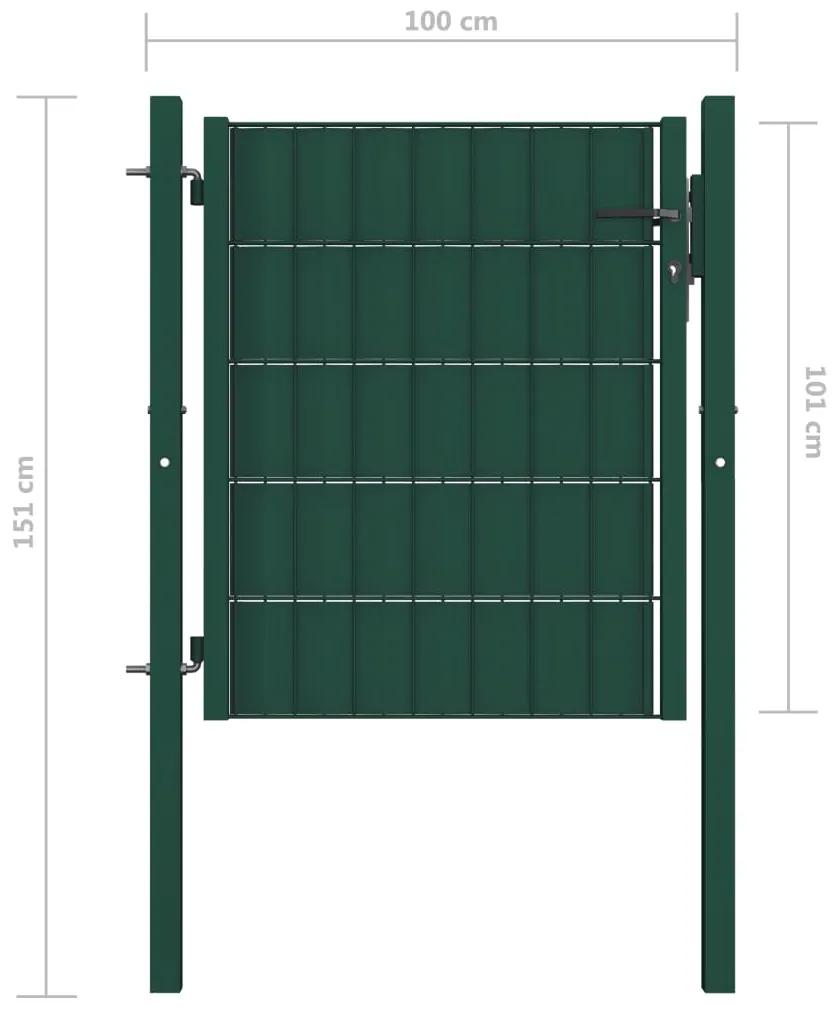 Portão de cerca 100x101 cm PVC e aço verde
