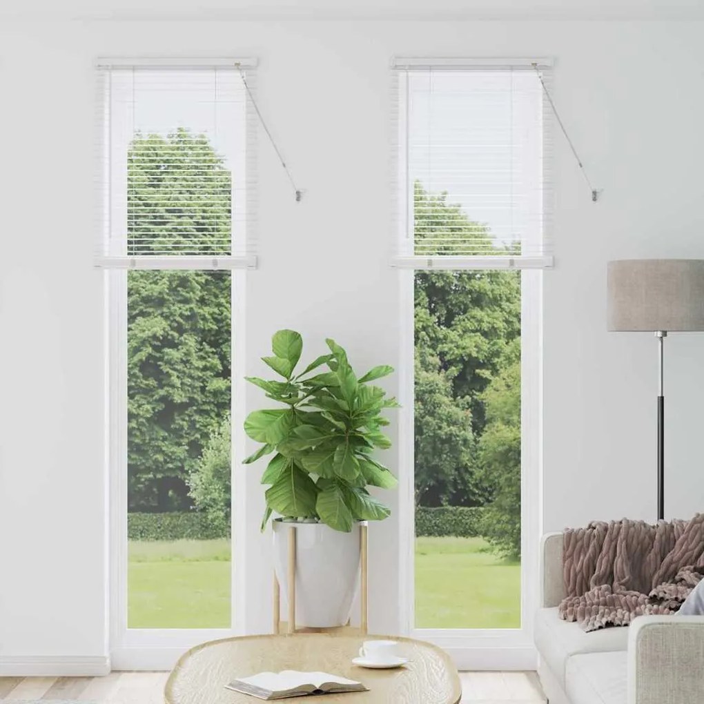 vidaXL Persiana de Janela com cortinas Outros Manual Branco 60 x 220 cm Alumínio