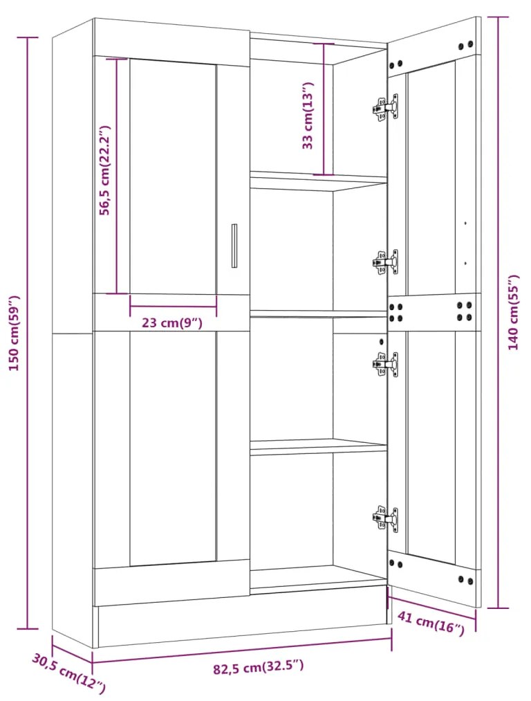 Vitrine Real de 150 cm - Madeira Rústica - Design Moderno