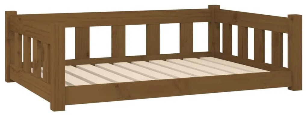 Cama para cães 95,5x65,5x28 cm madeira de pinho castanho mel