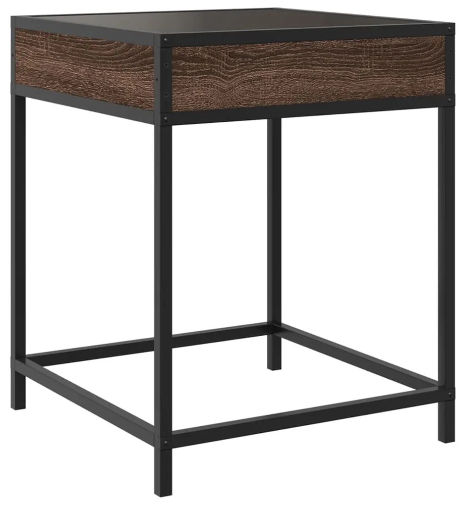 Mesa de centro luzes LED Infinity 40x40x51 cm carvalho castanho