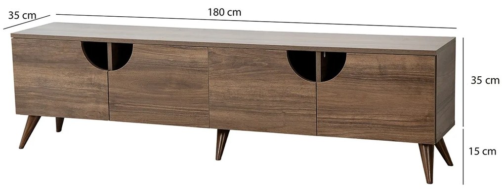 Móvel TV Grotte – Nogueira – 180x50x35 cm