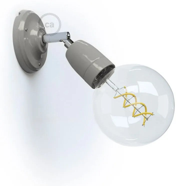 Fermaluce 90° Color il punto luce orientabile in porcellana da parete o soffitto - Grey / Sim