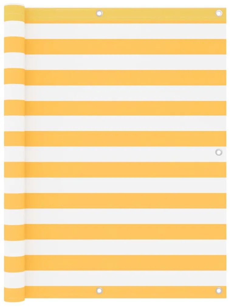 Tela de varanda 120x600 cm tecido Oxford branco e amarelo
