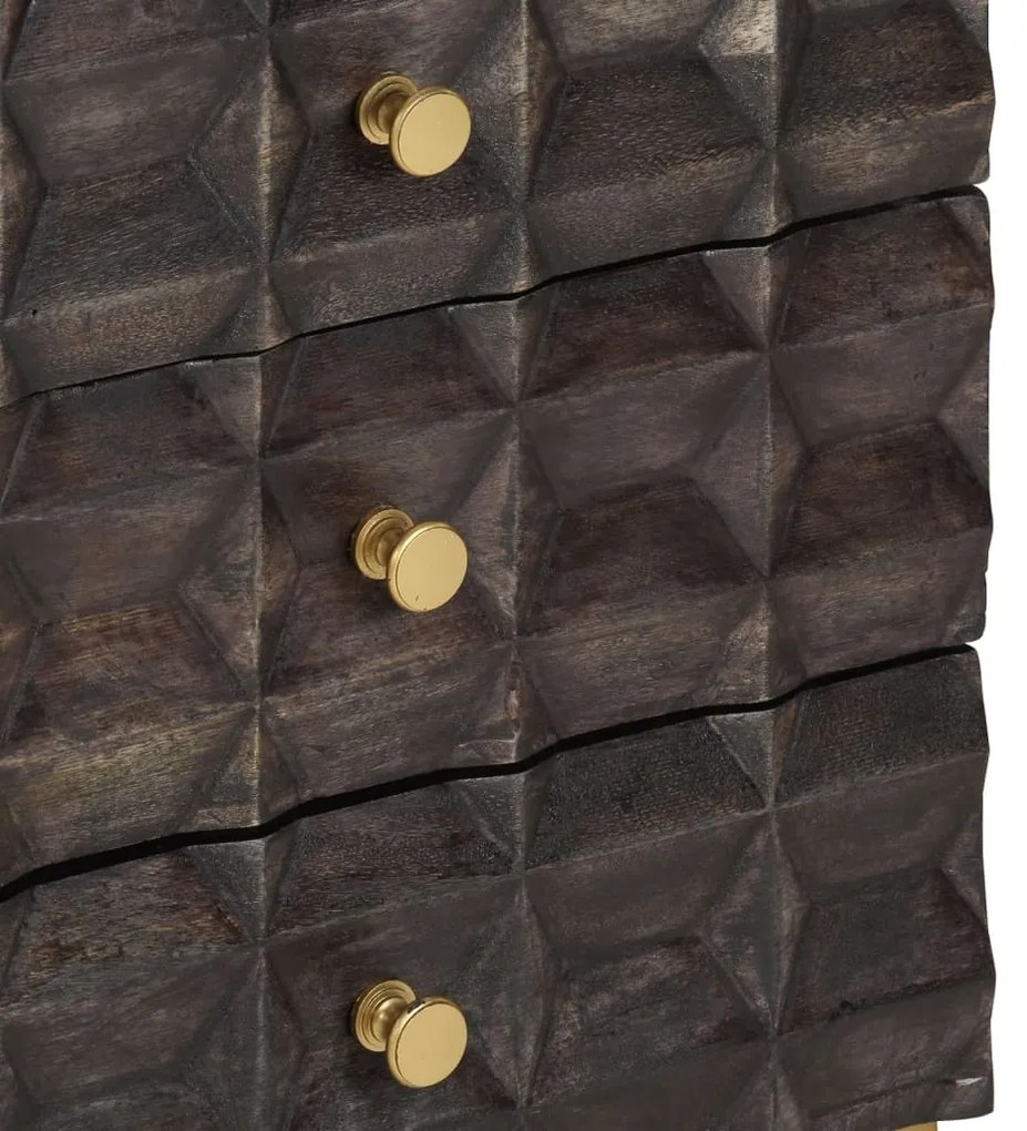 Mesa de cabeceira 40x30x50 cm madeira de mangueira maciça preto