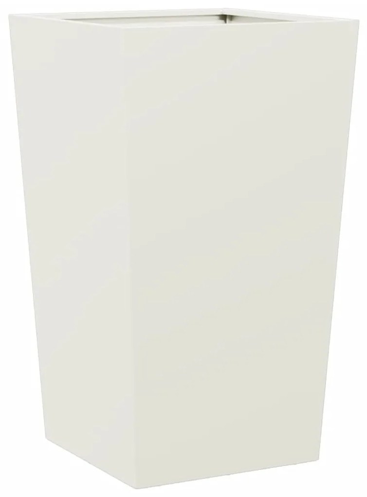 Vaso/floreira de jardim 2 pcs 45x45x75 cm aço branco