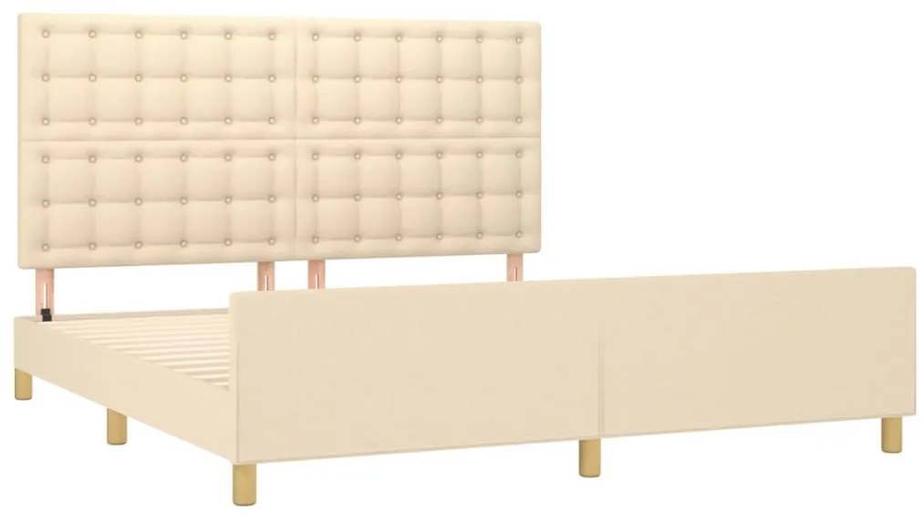 Estrutura de cama em tecido cor creme 180x200 cm