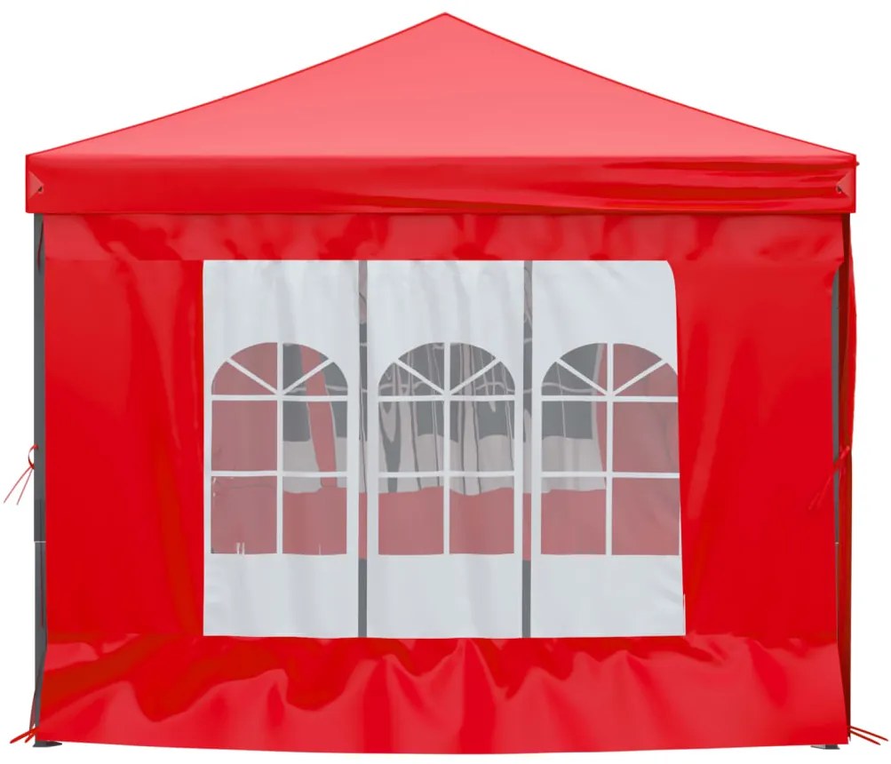 Tenda para festas dobrável com paredes laterais 3x6 m vermelho