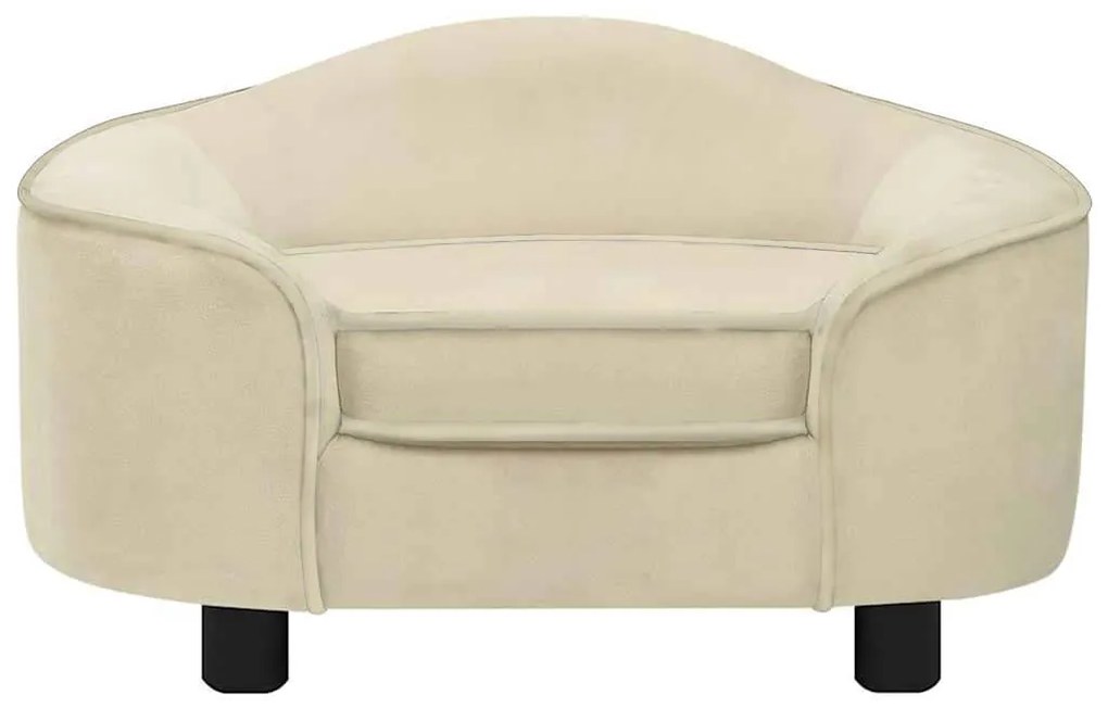 Sofá para cães 67x47x36 cm pelúcia cor creme