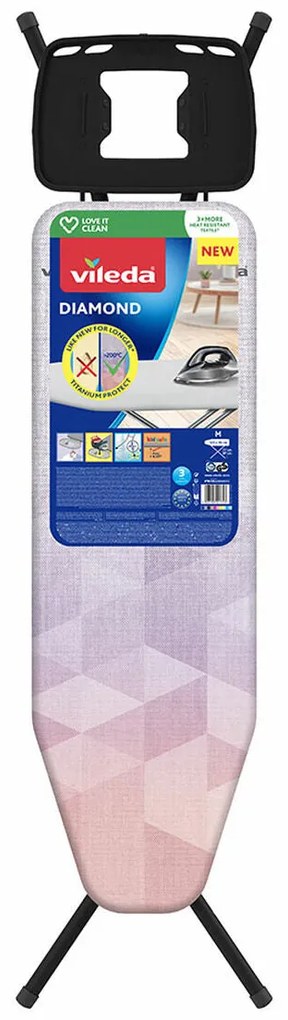 Tábua de Engomar Vileda Diamond 173216 Alumínio Aço 120 x 38 cm