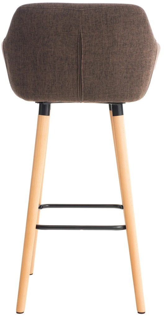 Banco de bar Grant em tecido e com estrutura de Cor Natural 55 x 99 x 46 cm Castanho
