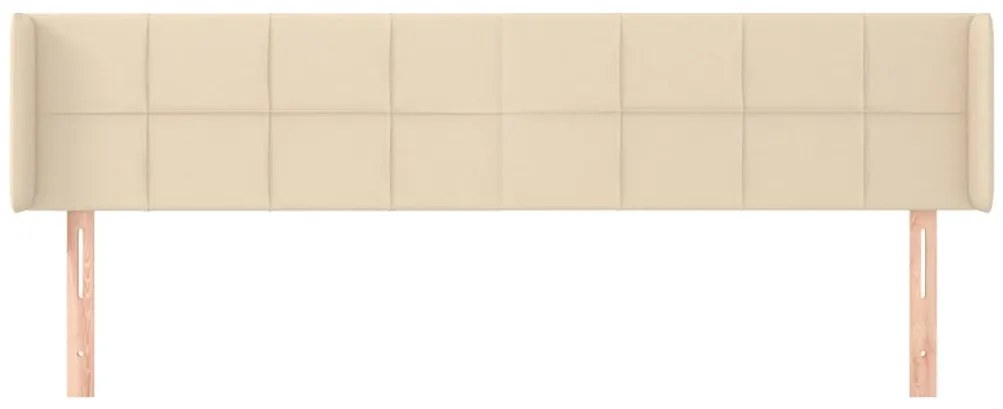 Cabeceira de cama c/ abas tecido 203x16x78/88 cm creme