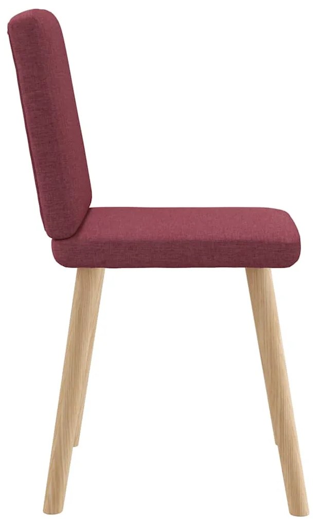 Cadeiras de jantar 6 pcs tecido vermelho-tinto