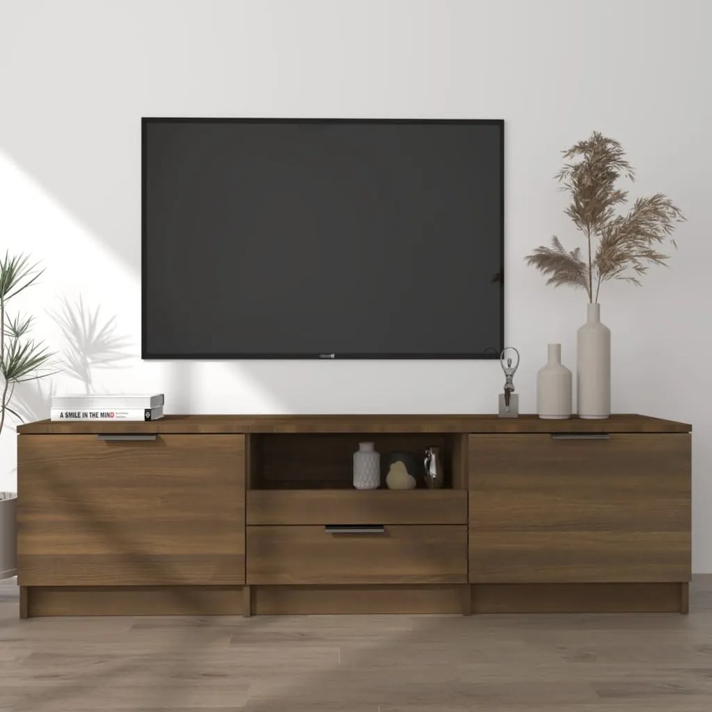 817113 vidaXL Móvel p/ TV140x35x40cm madeira processada cor carvalho castanho