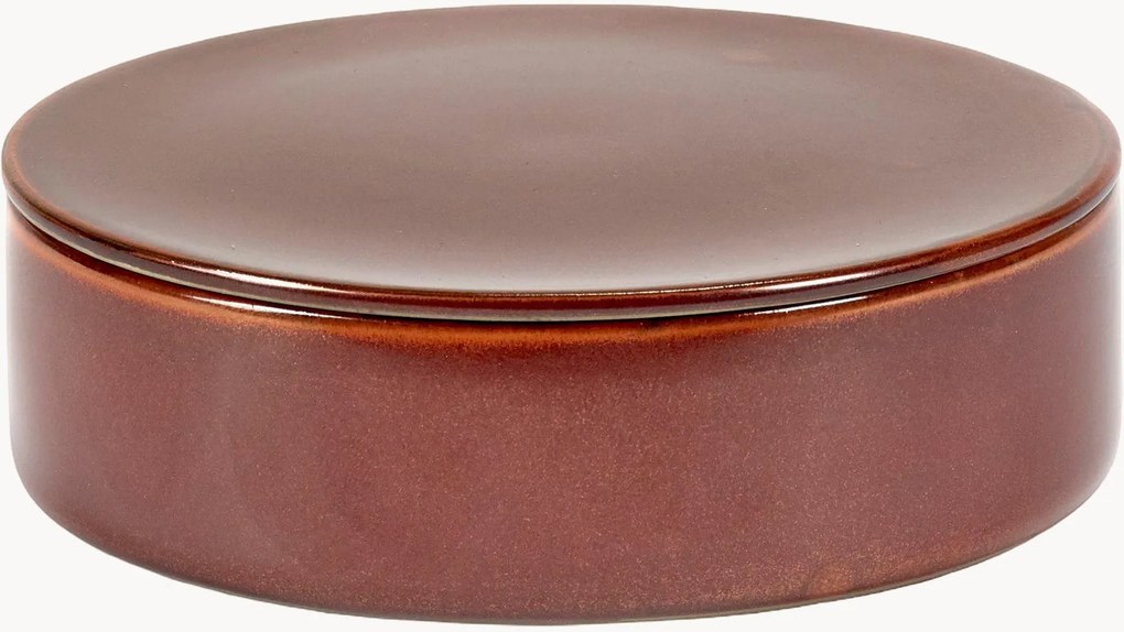 Frascos de arrumação com tampa em esmalte reativo Terres de rêves, conjunto de 6