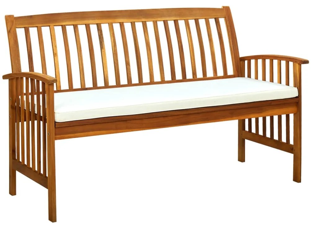 Banco de jardim c/ almofadão 147 cm madeira de acácia maciça