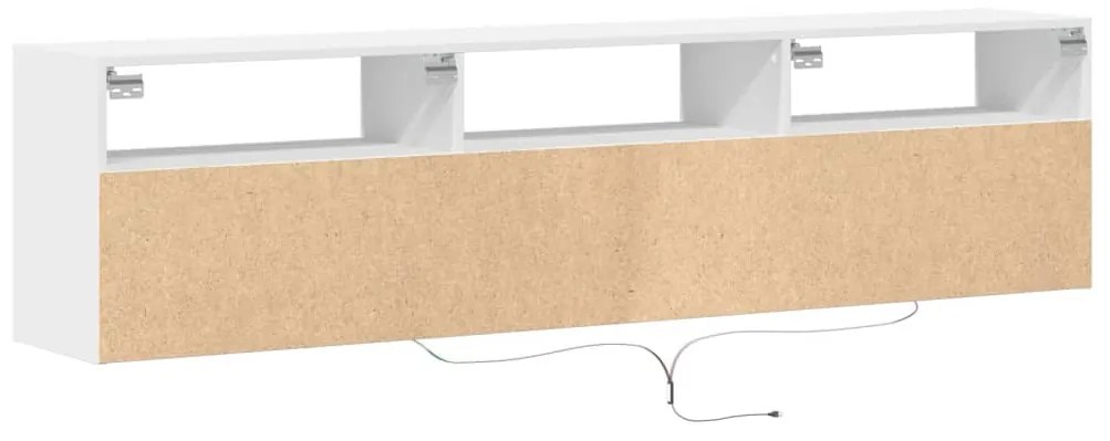 Móvel de parede para TV com luzes LED 180x31x45 cm branco