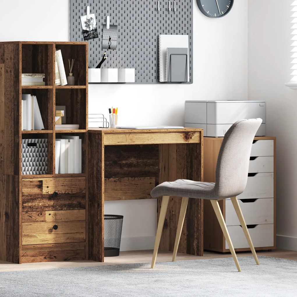 vidaXL mesa de escrita Madeira antiga MDF 70 x 50 x 76 cm Simples