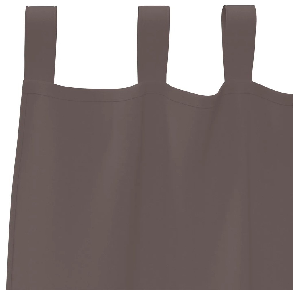 Cortinas opacas 2 pcs Castanho escuro 225 x 140 cm Poliéster