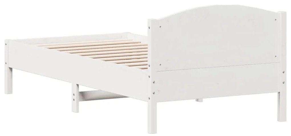 Cama sem colchão 90x190 cm madeira de pinho maciça branco