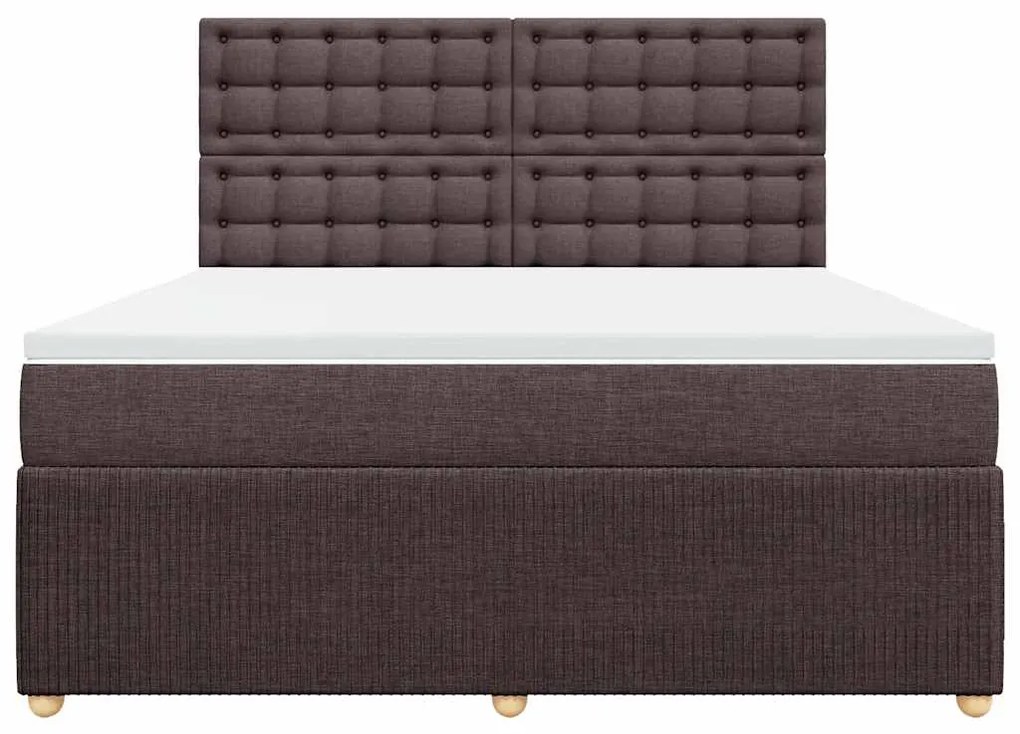 Cama com molas/colchão 180x200 cm tecido castanho-escuro