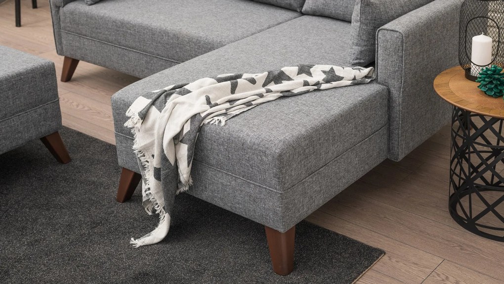 Sofá-Cama de Canto Bella – Cinzento – 205 x 85 x 140 cm