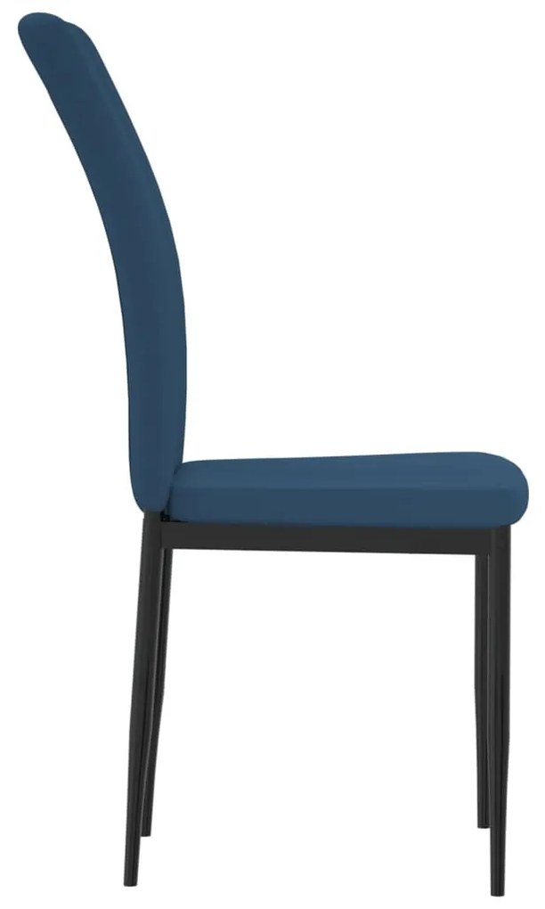 Cadeiras de jantar 2 pcs veludo azul