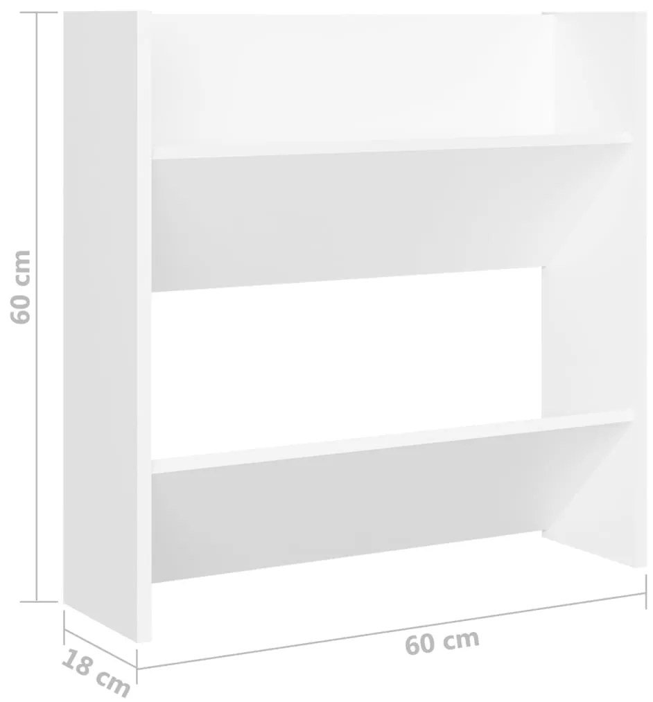 Sapateiras de parede 4 pcs derivados de madeira branco
