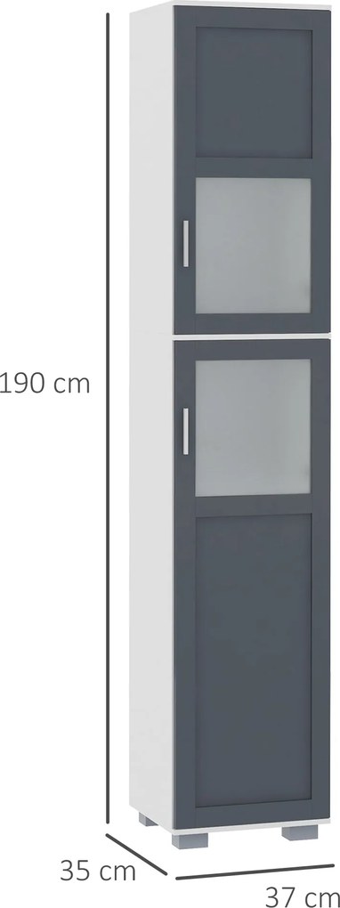 kleankin Coluna Casa de Banho Móvel Auxiliar Casa de Banho com 2 Porta