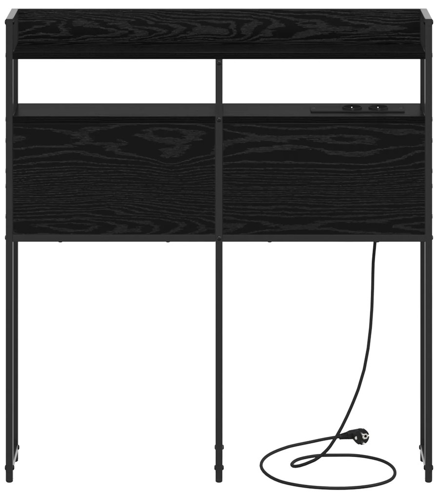 Cabeceira de armazenamento Carvalho preto 80 cm