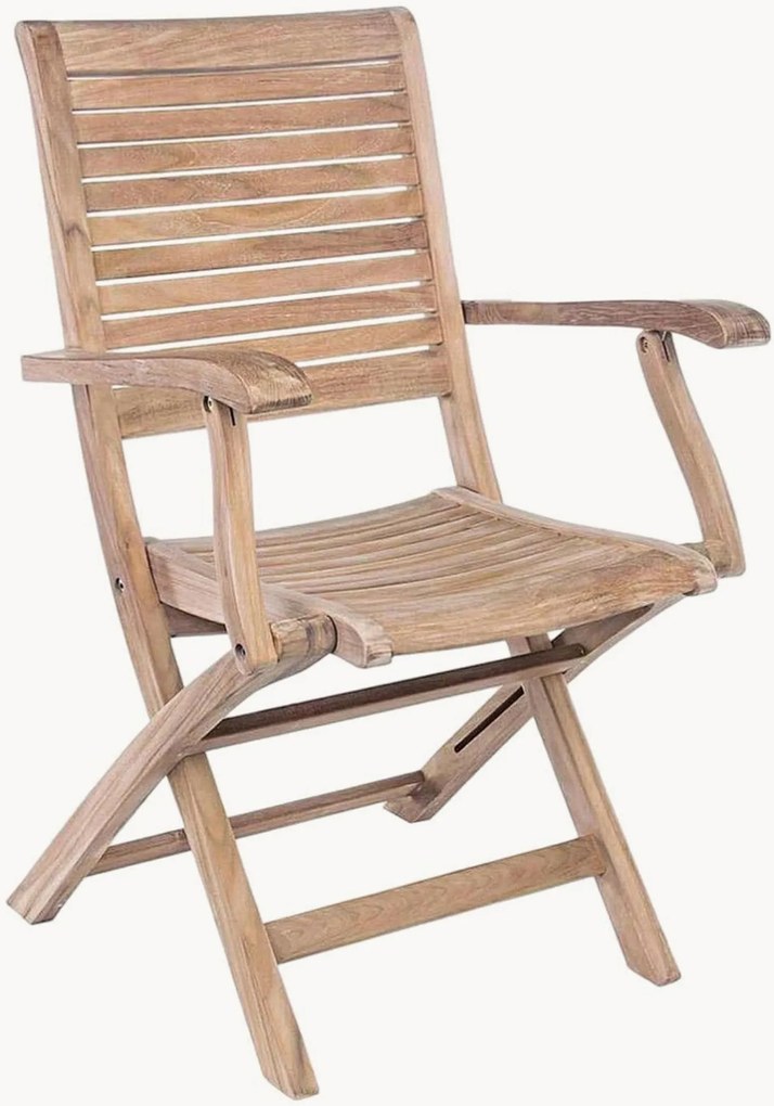 Cadeiras de jardim dobráveis em madeira de teca Maryland, conjunto de 2