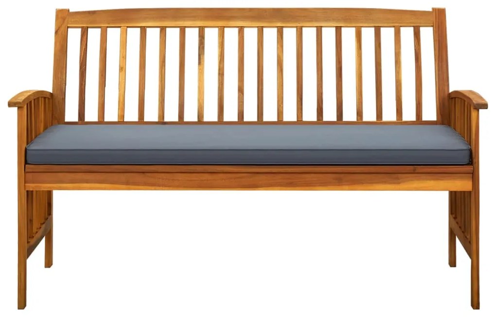 Banco de jardim c/ almofadão 147 cm madeira de acácia maciça