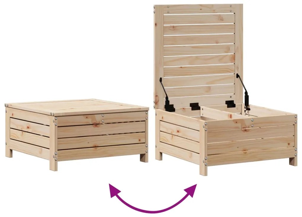6 pcs conjunto lounge de jardim c/ almofadões pinho maciço