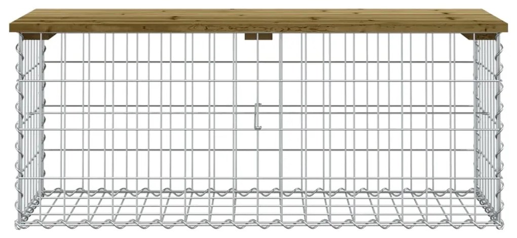 Banco de jardim c/ design gabião 103x44x42 cm pinho impregnado