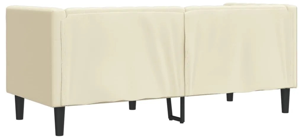 Sofá chesterfield 2 lugares couro artificial creme