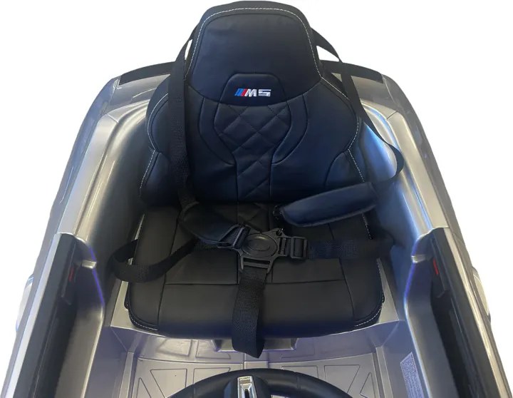 Carro elétrico para crianças até aos 5 anos BMW M5, 24V, Pneus Borracha, Bateria lítio, Controle remoto cinzento