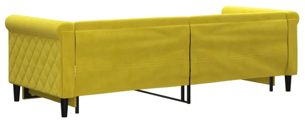 Sofá-cama com gavetão 80x200 cm veludo amarelo