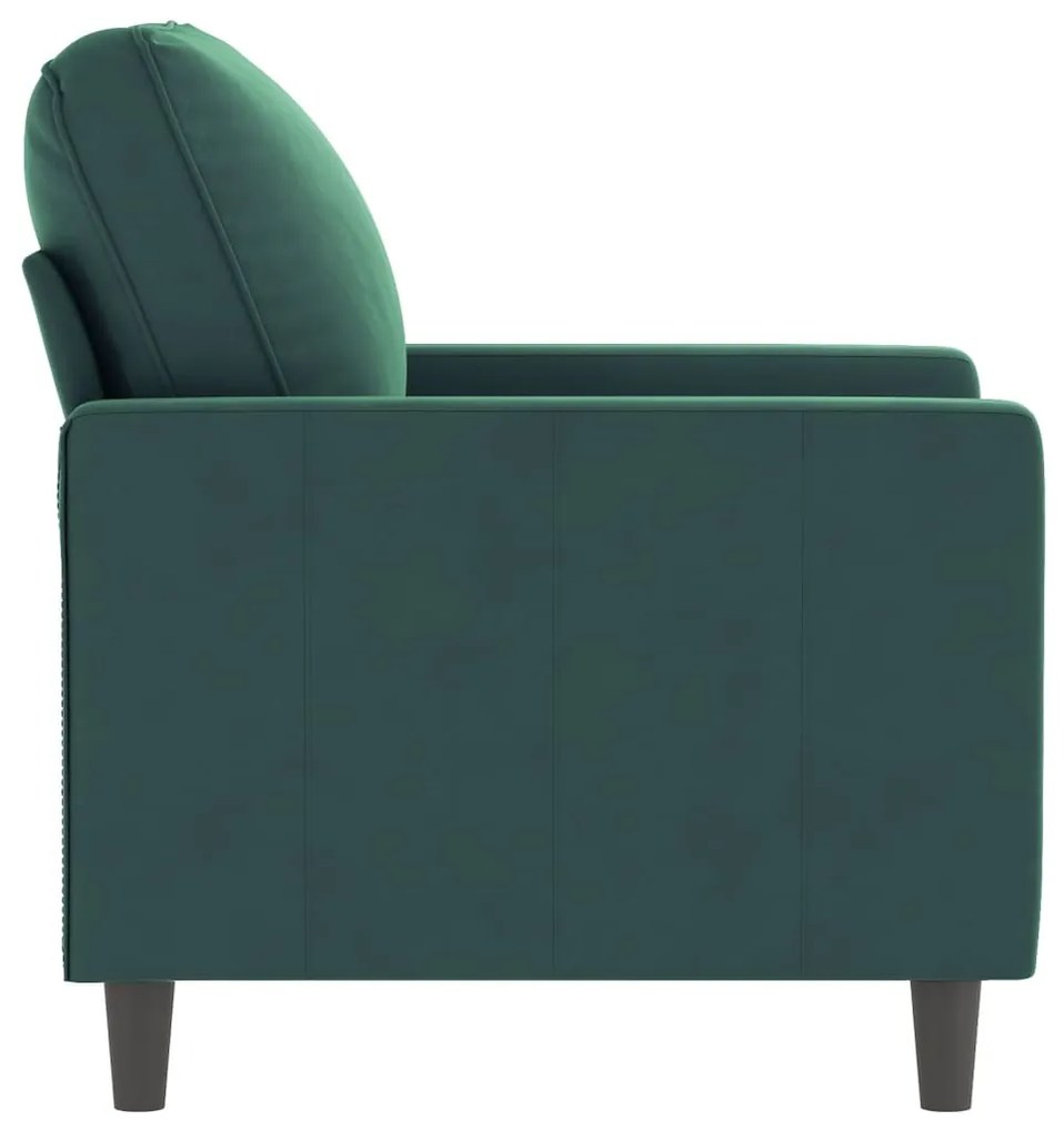 Poltrona 60 cm veludo verde-escuro