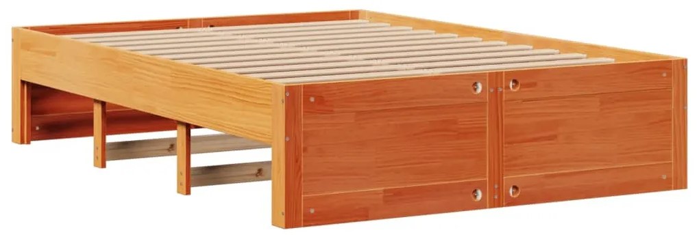 Cama com estante sem colchão 140x200 cm pinho maciço