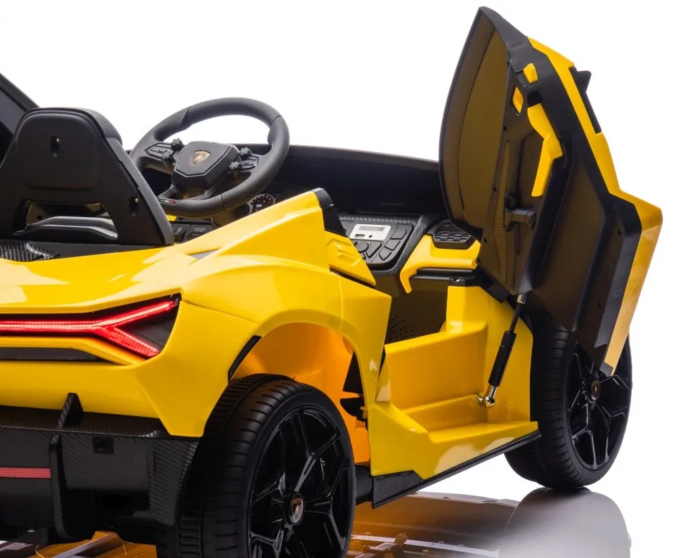 Carro elétrico para Crianças 2 Lugares Lamborghini Revuelto XL STRONG 24V, Rodas AR bombeado, Assento Couro ecológico Amarelo