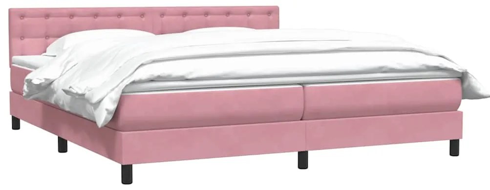 Cama com molas/colchão rosa 180x220 cm veludo
