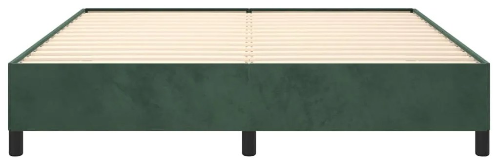 Estrutura de cama 180x200 cm veludo verde-escuro