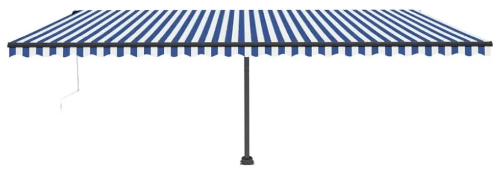 Toldo automático independente 600x300 cm azul e branco
