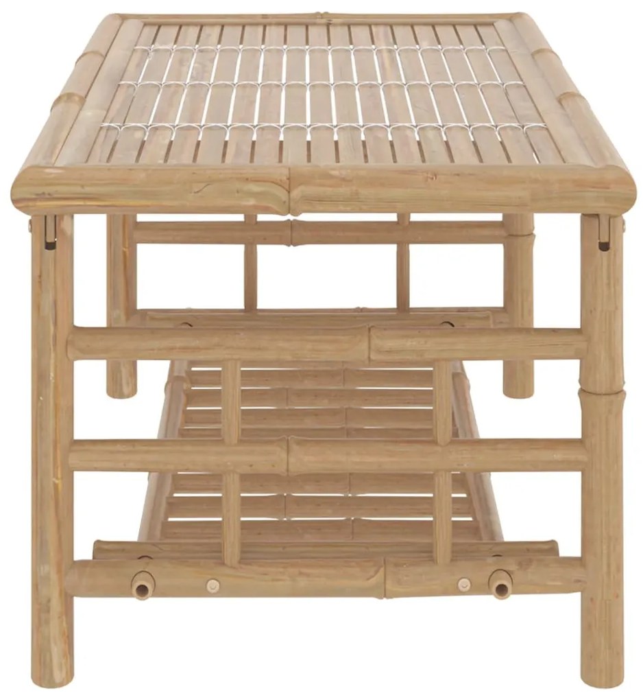 2pcs conj. lounge de jardim bambu c/ almofadões cinzento-escuro