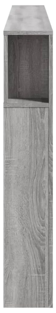 Cabeceira c/ LEDs 220x18,5x103,5 cm sonoma cinzento